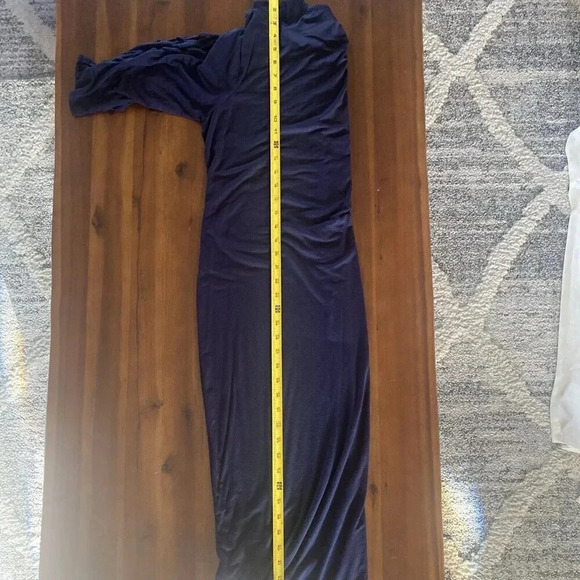 Downing Studio Ladies Pullover Dress Navy Blue Long Sleeve Crisscross Cutouts 1x - Picture 8 of 10